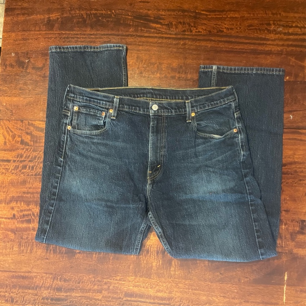 Men’s 36W 32L Levi's 569 Dark Blue Wash Loose Fit Straight Jeans